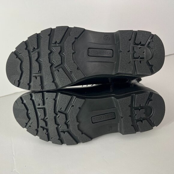 NWOT Aquatherm Bryanna Black Leather Pull On Water Resistant Chelsea Boots Sz 9 - Picture 10 of 16